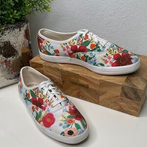 Keds‎ x Rifle Paper Co. Lace Up Sneakers Garden Party White Size 6 Wide